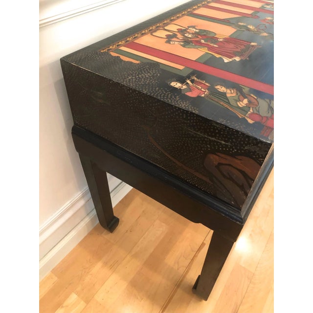 Black Chinoiserie Table Black Lacquerware Early20C For Sale - Image 8 of 10