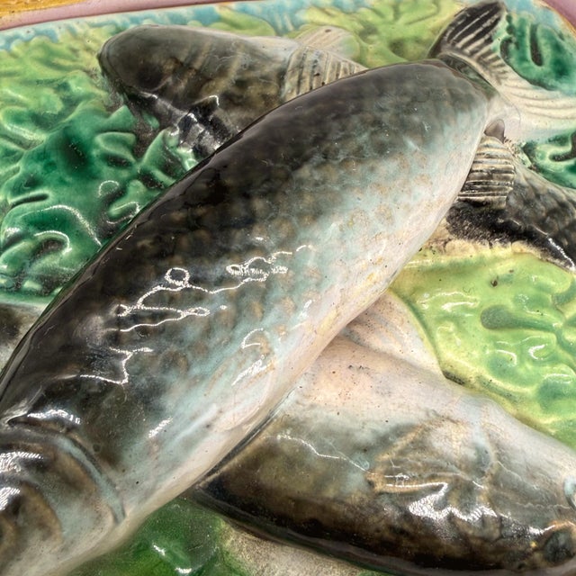 Ceramic George Jones Majolica Sardine Box on Turquoise Ground, English, Ca. 1870 For Sale - Image 7 of 18