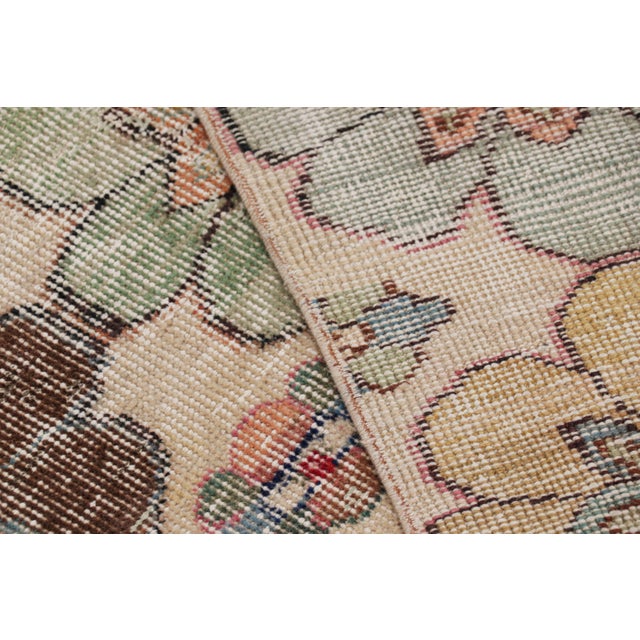 Beige Vintage Zeki Müren Rug With Polychromatic Floral Medallions From Rug & Kilim For Sale - Image 8 of 8