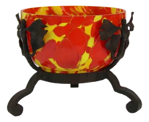 Art Deco Bowl in Kralik and Forge Crystal