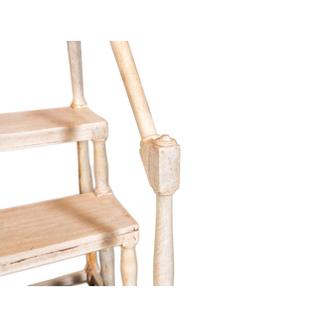 Traditional Antique 3-Tread Library Steps For Sale - Image 3 of 3