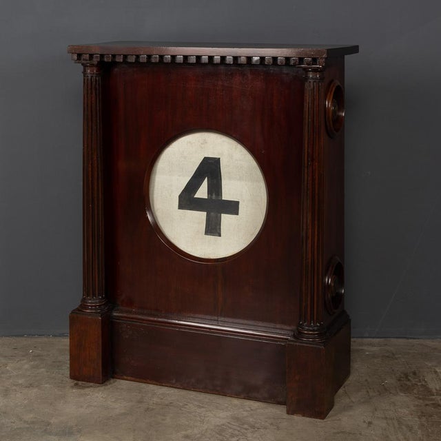 Antique Early 20th Century British beautifully made rich mahogany oversized perpetual calendar made for a city bank, circa...