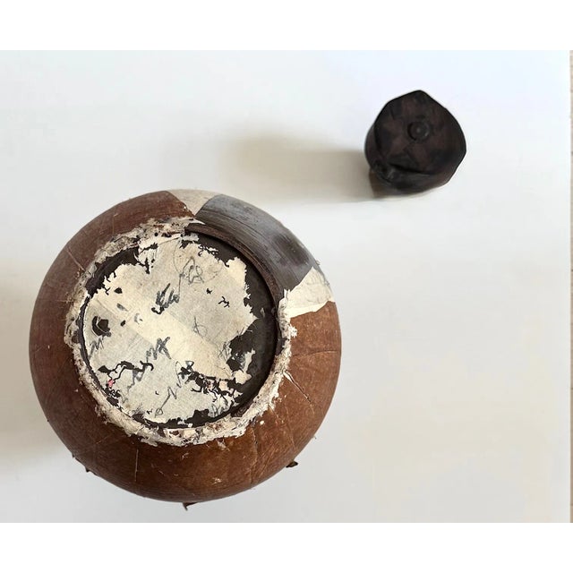 Circa 19th Century Wabi-Sabi Ceramic Paper Metal and Cork Tea Bottle or Vessel For Sale - Image 12 of 15