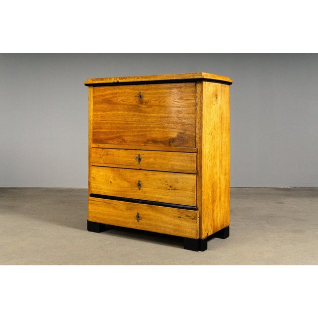 Biedermeier Secretary Desk in Solid Wood For Sale - Image 6 of 18