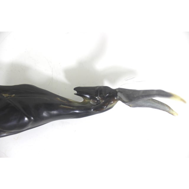 Bone Vintage Carved Natural Horn Ram Figurine For Sale - Image 7 of 10