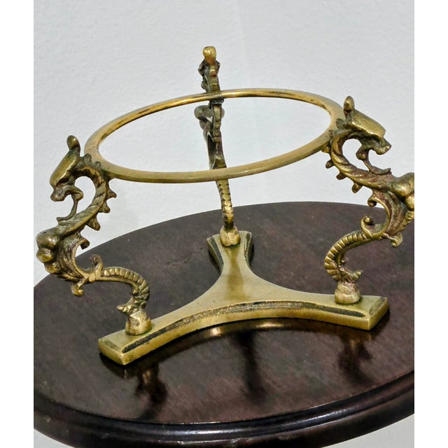 Vintage Brass Dragon Crystal Ball Stand – Korean, Mid-20th Century For Sale In Dallas - Image 6 of 8