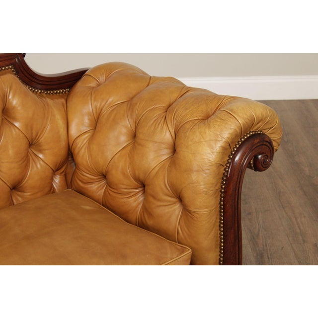 Antique English Regency Mahogany and Tufted Leather Sofa For Sale In Philadelphia - Image 6 of 12