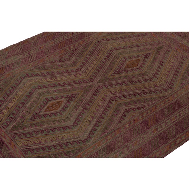 Traditional Rug & Kilim’s Mashwani Afghan Tribal Rug in Rust Tones With Geometric Patterns For Sale - Image 3 of 7