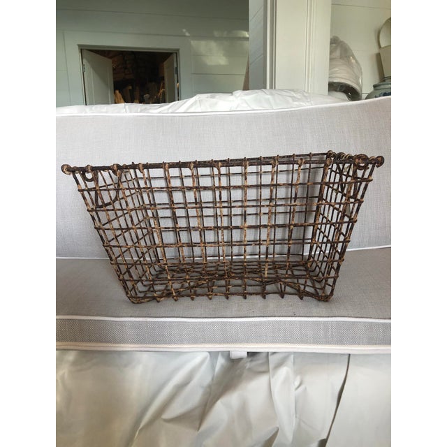 Rusted Metal Oyster Basket Chairish