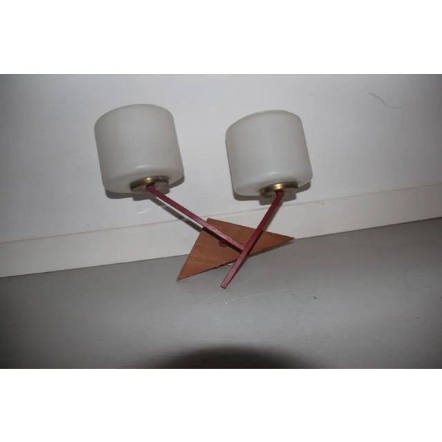 Maroon Mid-Century Italian Sconce, 1950s For Sale - Image 8 of 9