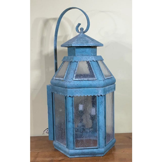 American Vintage Handcrafted Solid Brass Wall Lantern For Sale - Image 3 of 13