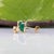 3.7Ct Zambian Emerald Cabochon Solitaire Stud Earrings in Solid 14k Gold, 9x7mm For Sale In Columbus - Image 6 of 7