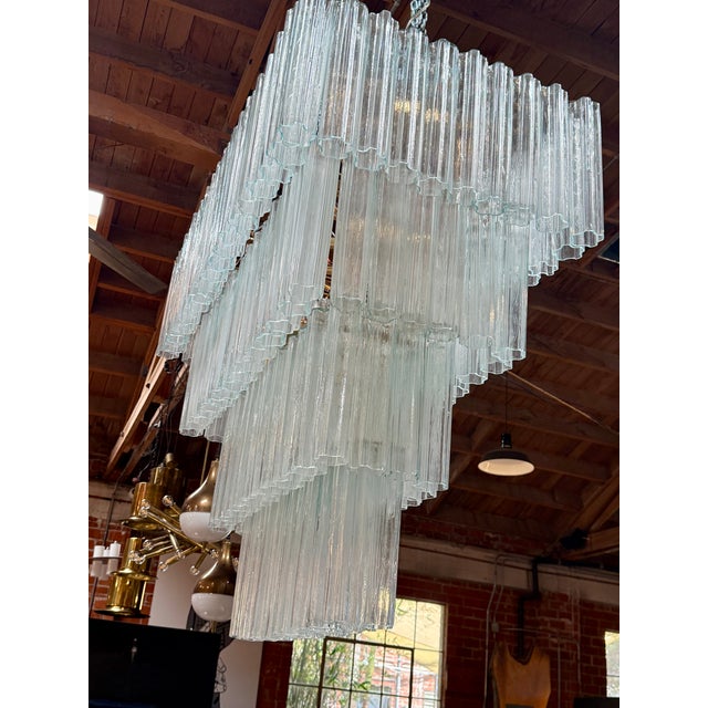 1960s Murano Rectangular Chandelier, 148 "Tiedro" Glass Elements For Sale - Image 11 of 16
