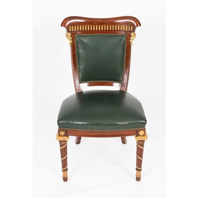 Antique French Mahogany and Giltwood Dining Chairs, 1860s, Set of 14 For Sale - Image 9 of 18