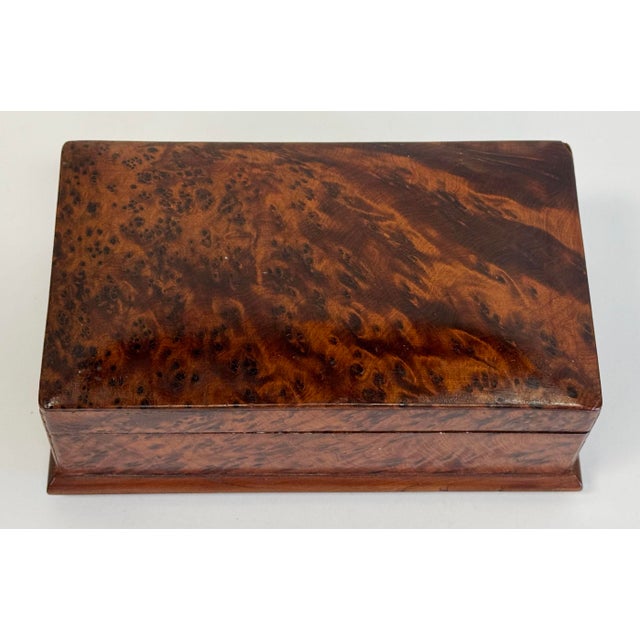 Vintage Burled Wood Lidded Box For Sale - Image 4 of 8