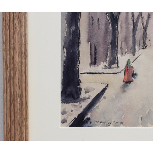 Max Escalon de Fonton, Provencal Plane Trees in Winter, Gouache, Framed For Sale - Image 11 of 18