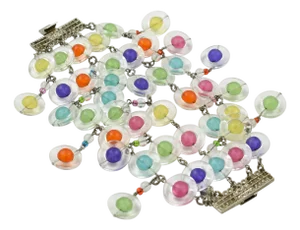Erickson Beamon Multicolor Lucite Link Bracelet With Dangle Charms
