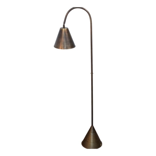 Brass Floor Lamp by Jacques Adnet for Valenti, 1960s For Sale