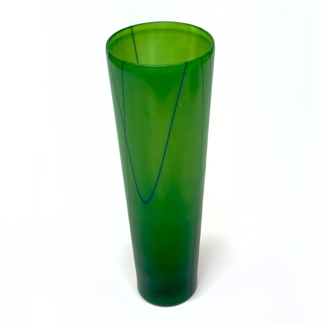 Mid 20th Century Saturated Green & Cobalt Woodlands Vase No 40072 by Anna Ehrner for Kosta Boda For Sale - Image 5 of 8