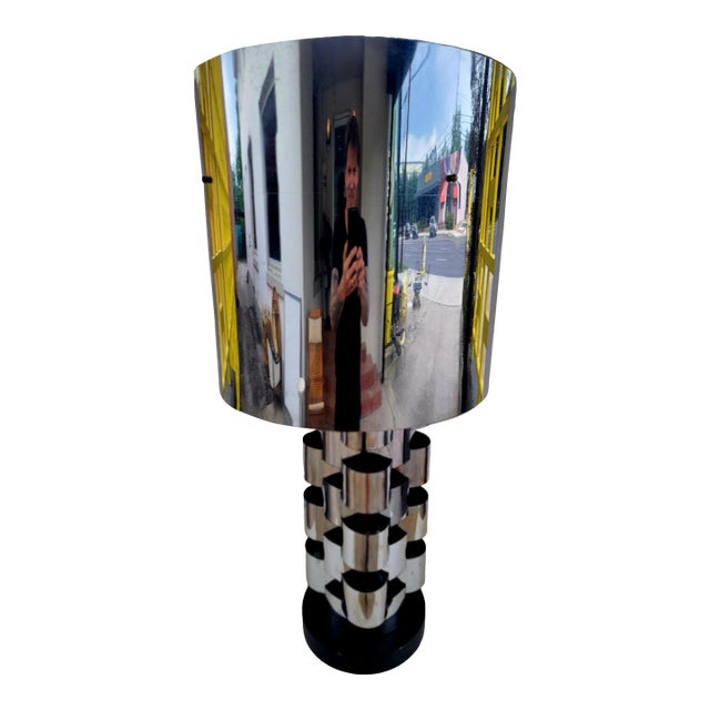 Signed Jere Large Chrome Sculptural Lamp For Sale