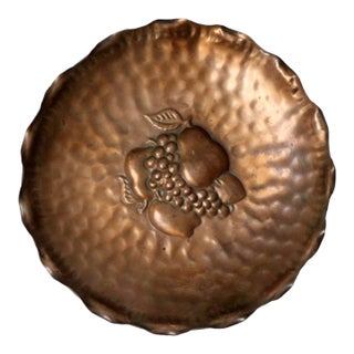 Vintage Gregorian Copper Decorative Wall Plate For Sale