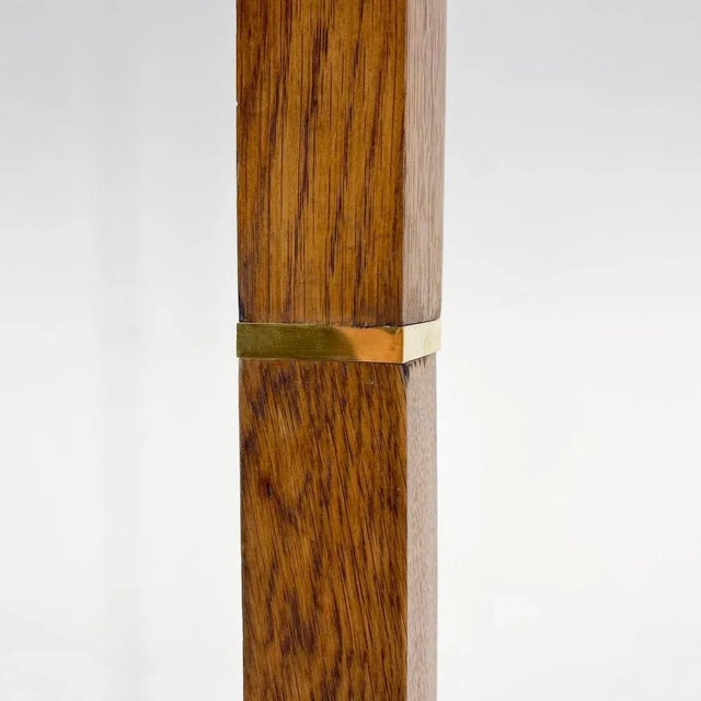 Brass & Wood Floor Lamp, Denmark, 1960s For Sale - Image 6 of 12