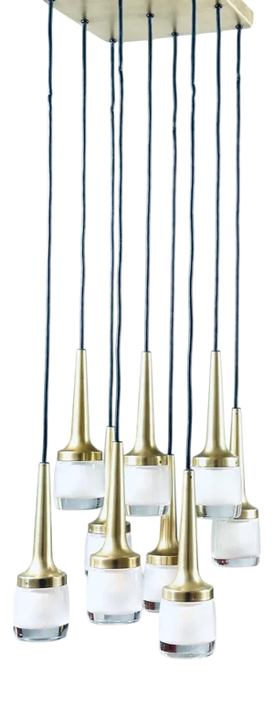 Cascade Lamp with Brass-Plated Pendulums from Staff Leuchten, 1960s