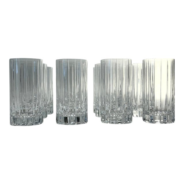Set of 12 Williams-Sonoma Hand-Cut Crystal Dorset Highball Barware For Sale