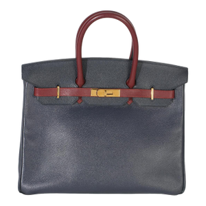 Vintage Rouge H Bleu Marine Courchevel Birkin 35 GHW