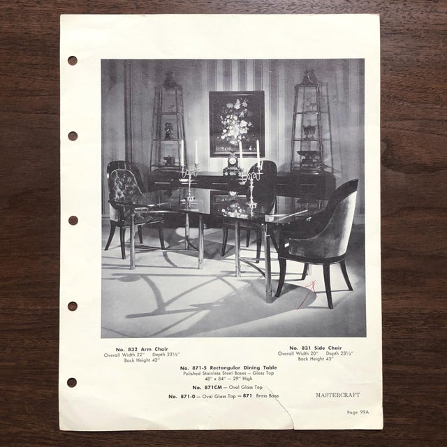 Mastercraft Amboyna & Brass Spoonback Dining Chairs For Sale - Image 11 of 12