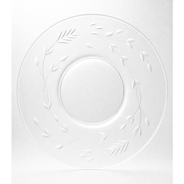 1950s 1950s Mid-Century Vintage Etched Wreath Leaves & Sprigs Salad Plates - Set of 9 For Sale - Image 5 of 7