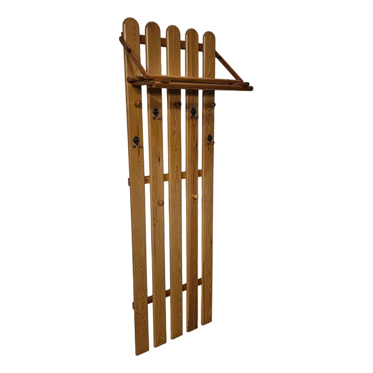 Pine Wood Coat Rack | Chairish