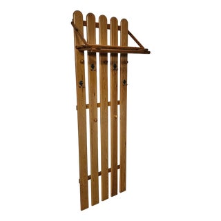 Pine Wood Coat Rack For Sale