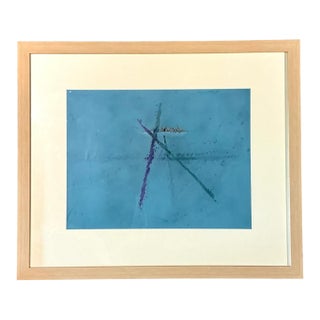 Vintage Original Abstract Oil Paining on Paper For Sale