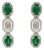 Art Deco-Inspired 1.66ct Emerald & Baguette Diamond Drop Earrings 14k Gold- 2 Pieces For Sale