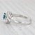 2010s 0.95ctw London Blue Topaz Diamond Ring 14k White Gold Size 7.5 Engagement Spark For Sale - Image 5 of 8