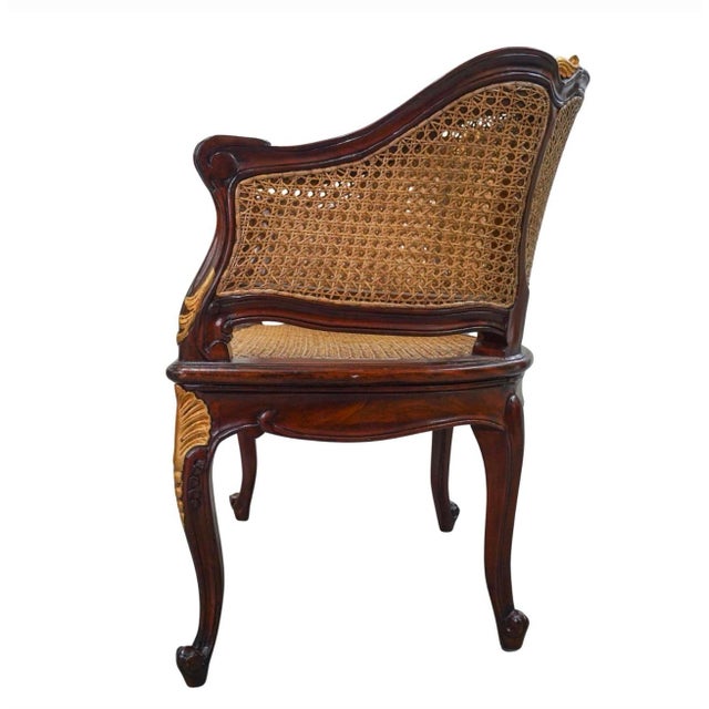 1980s 1980s Louis XV Style Rattan Thatch Chair For Sale - Image 5 of 8