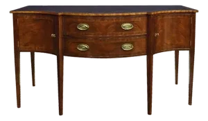 Hepplewhite-Style Mahogany Sideboard With Swirl Mahogany Doors and Pencil Legs
