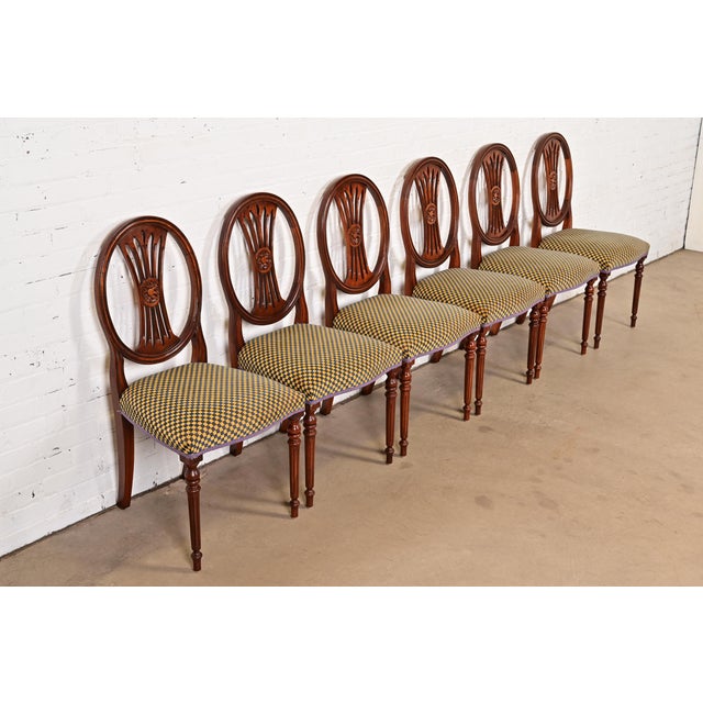 French Regency Louis XVI Carved Mahogany Dining Chairs by Bevan Funnell, Set of Six For Sale - Image 13 of 13