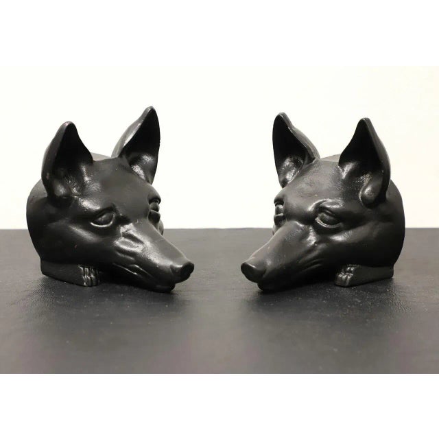 Metal Virginia Metalcrafters Cast Iron Fox Head Bookends - Pair For Sale - Image 7 of 7