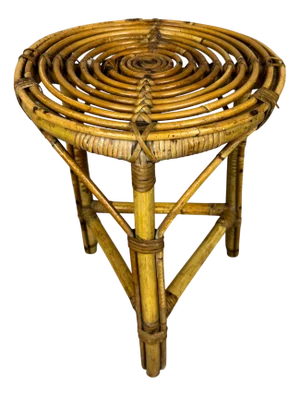 Vintage Rattan Stool, 1970s