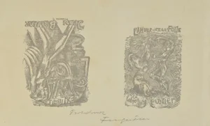 Michel Fingesten, Ex Libris L'Amour et la Folie, Woodcut, 1930s