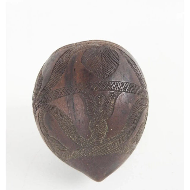 Late 19th Century Antique Hand Carved Coconut Shell Cup For Sale - Image 5 of 5