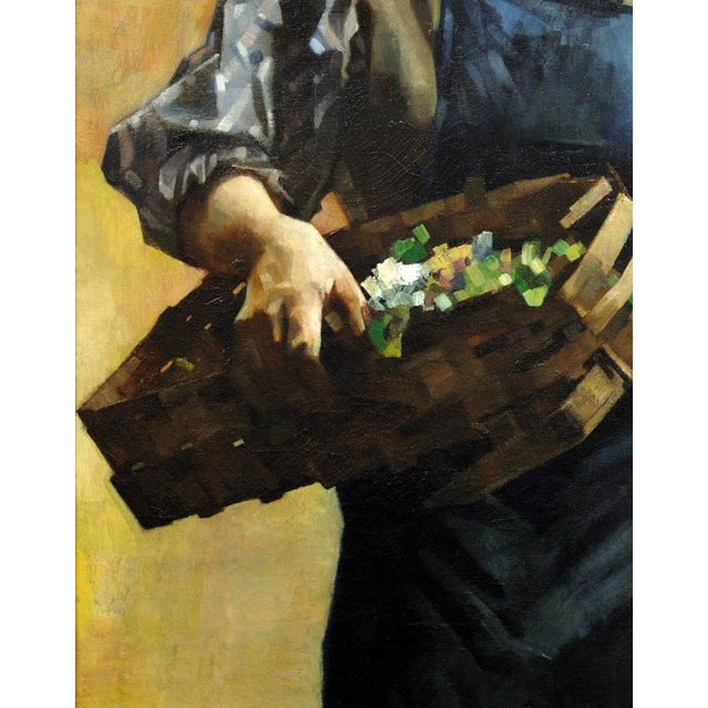 Blue Francois Gailliard, Le Petit Jardinier with Geraniums, 1887, Oil on Canvas For Sale - Image 8 of 18