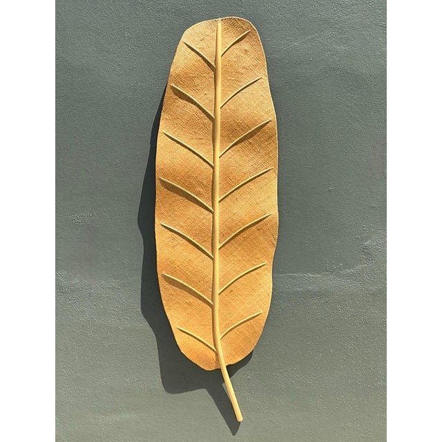 Vintage Monumental Woven Rattan Palm Frond For Sale - Image 11 of 12