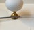 Metal Scandinavian Modern Table Lamp in Brass and White Glass, 1970s For Sale - Image 7 of 9