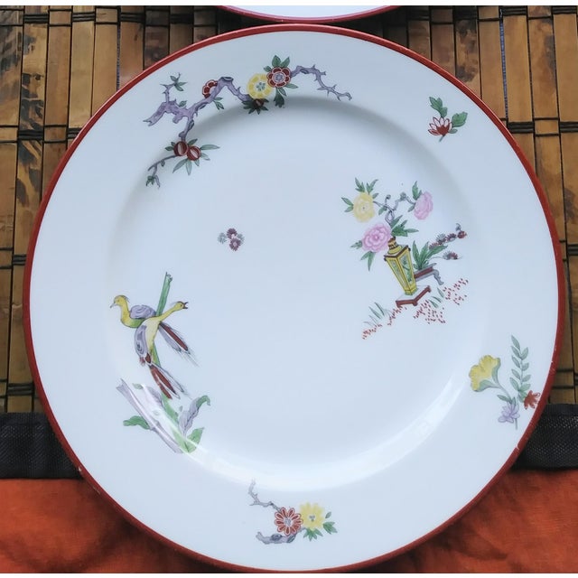 17 Piece j.p. Limoges France Pouyat Peacock Floral Dinnerware Plates