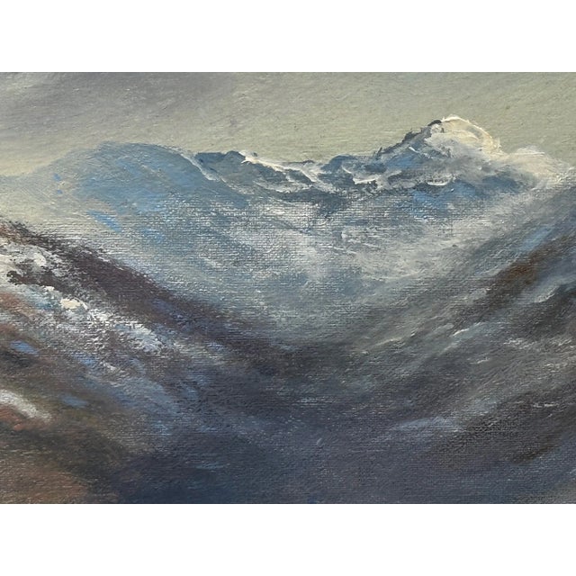 Brown Oil Painting Scottish Highlands Sheep Grazing Ben Nevis Range by Wendy Reeves C1990's Framed For Sale - Image 8 of 12