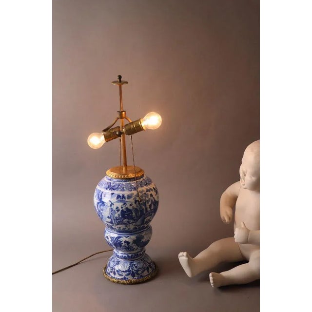 Very rare table lamp from the manufactory Gerhard Wolbeer in Berlin. This lidded vase was converted into a table lamp in...
