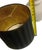 1970s Postmodern Matte Off-White Sculptural Ceramic Table Lamp With Black Striped & Gold Foil Shade For Sale - Image 9 of 9